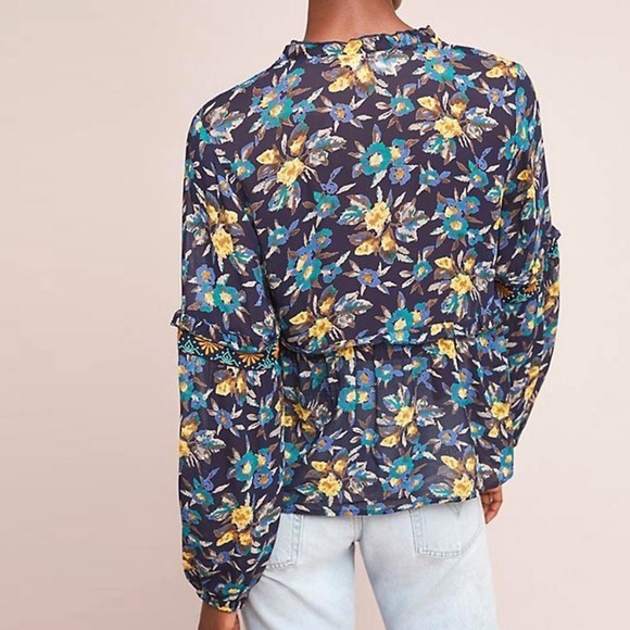 Meadow Rue Anthropologie Strasser Beaded Blouse XS - Picture 2 of 8